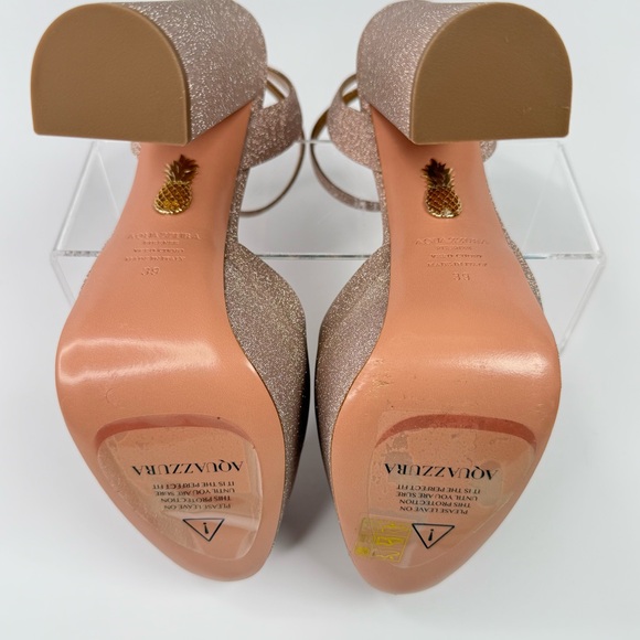 AQUAZZURA So High 140MM Plateau Metallic Pumps Size 39 - Picture 13 of 13